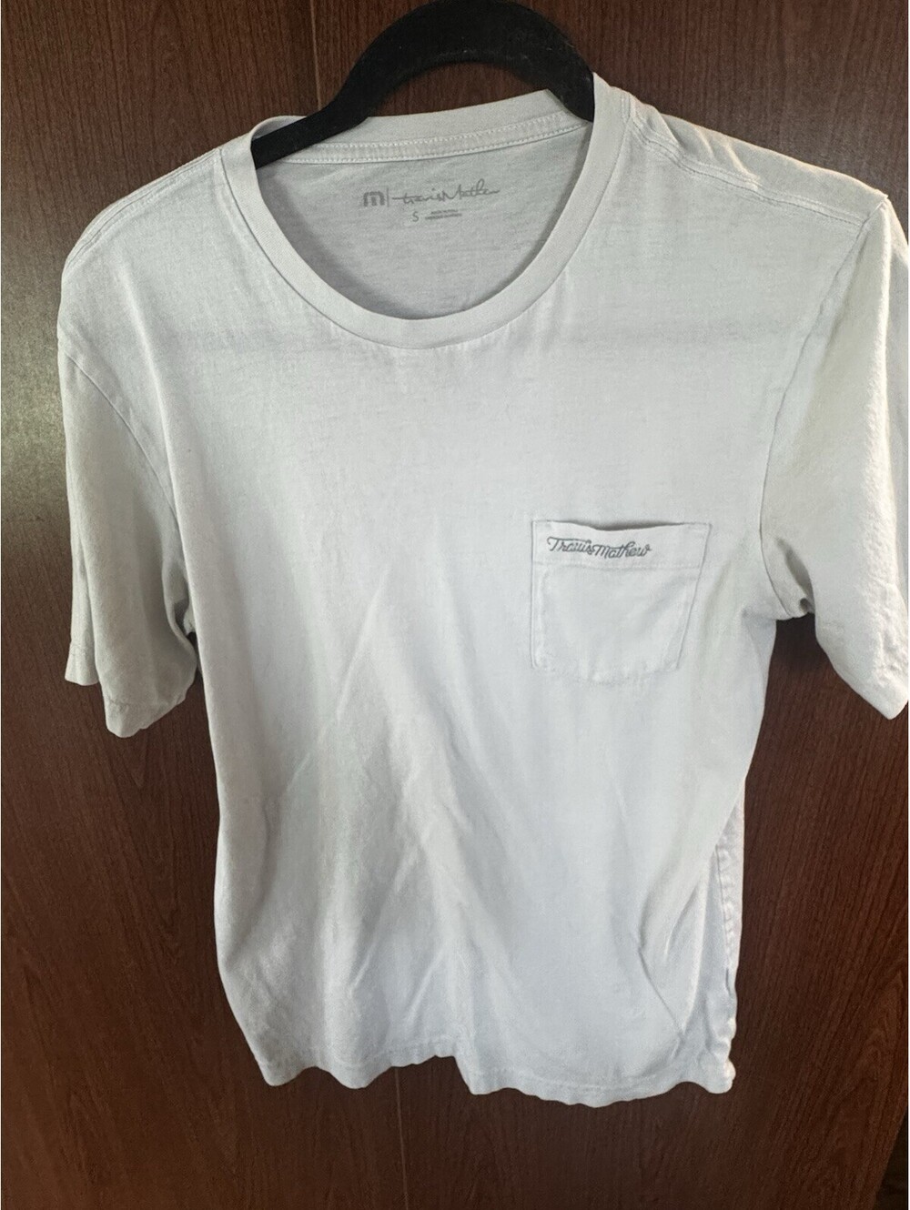 TravisMathew Men’s Small Pima Cotton Pocket T-Shirt White Golf Casual Tee